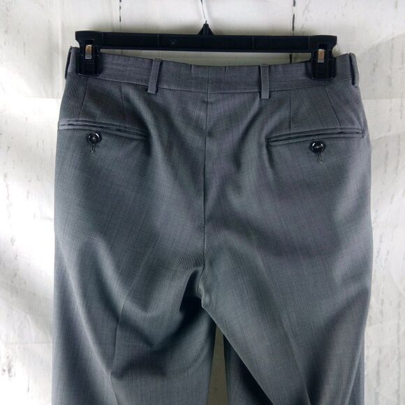 Ted Baker Italian Fashion 29R Men's 100% Wool Gray Dress Pants 31x32 Flat Front - Picture 6 of 10